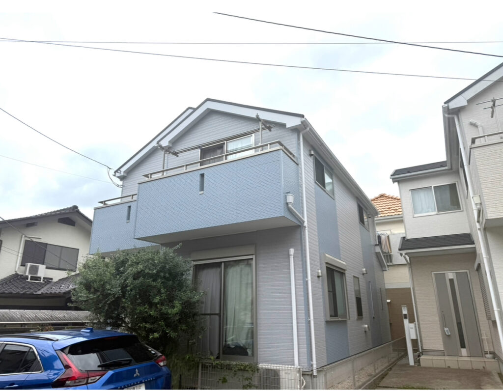 船橋市習志野台で無機塗料の外壁塗装｜ツートン外壁を落ち着いた印象に仕上げた施工事例