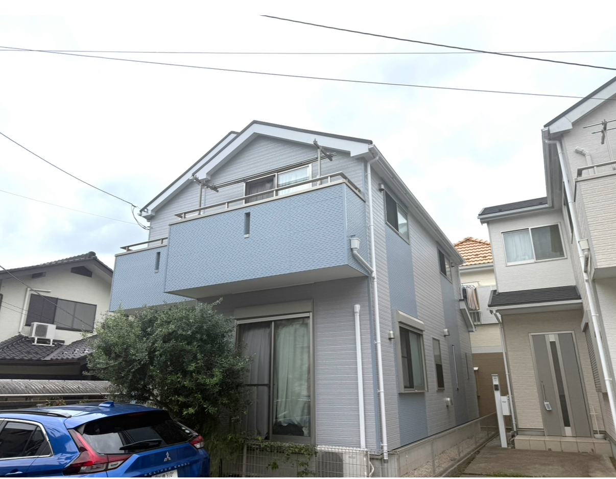 船橋市習志野台で無機塗料の外壁塗装｜ツートン外壁を落ち着いた印象に仕上げた施工事例