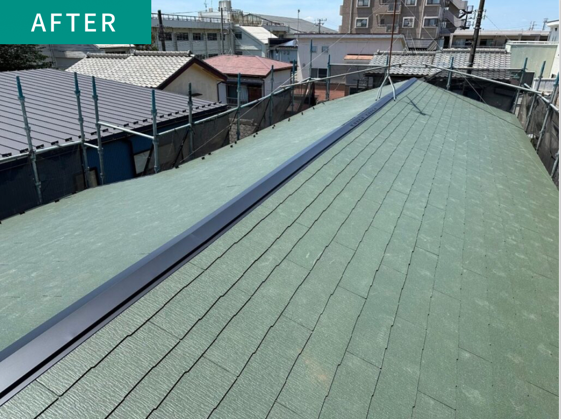 船橋市芝山の屋根葺き替え工事の施工事例